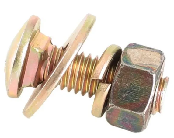 Parafuso cabeça francesa 1/2” x 1.5/8” 12F W GR2 RT E | Arruela lisa de ø 13,3 x ø 35,5 x 3,00 mm Arruela de pressão 1/2” média (bicromatizado)