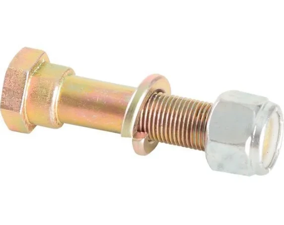 Parafuso cabeça sextavada 5/8” x 3” 18F UNF 1A RP especial (bicromatizado) Arruela de pressão 5/8” média (bicromatizado) | Porca sextavada autotravante com nylon alta 5/8” 1